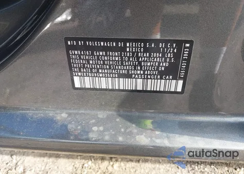 2025 Volkswagen Jetta 1.5T Se z USA, uszkodzony, nr VIN 3VWEX7BU9SM035806